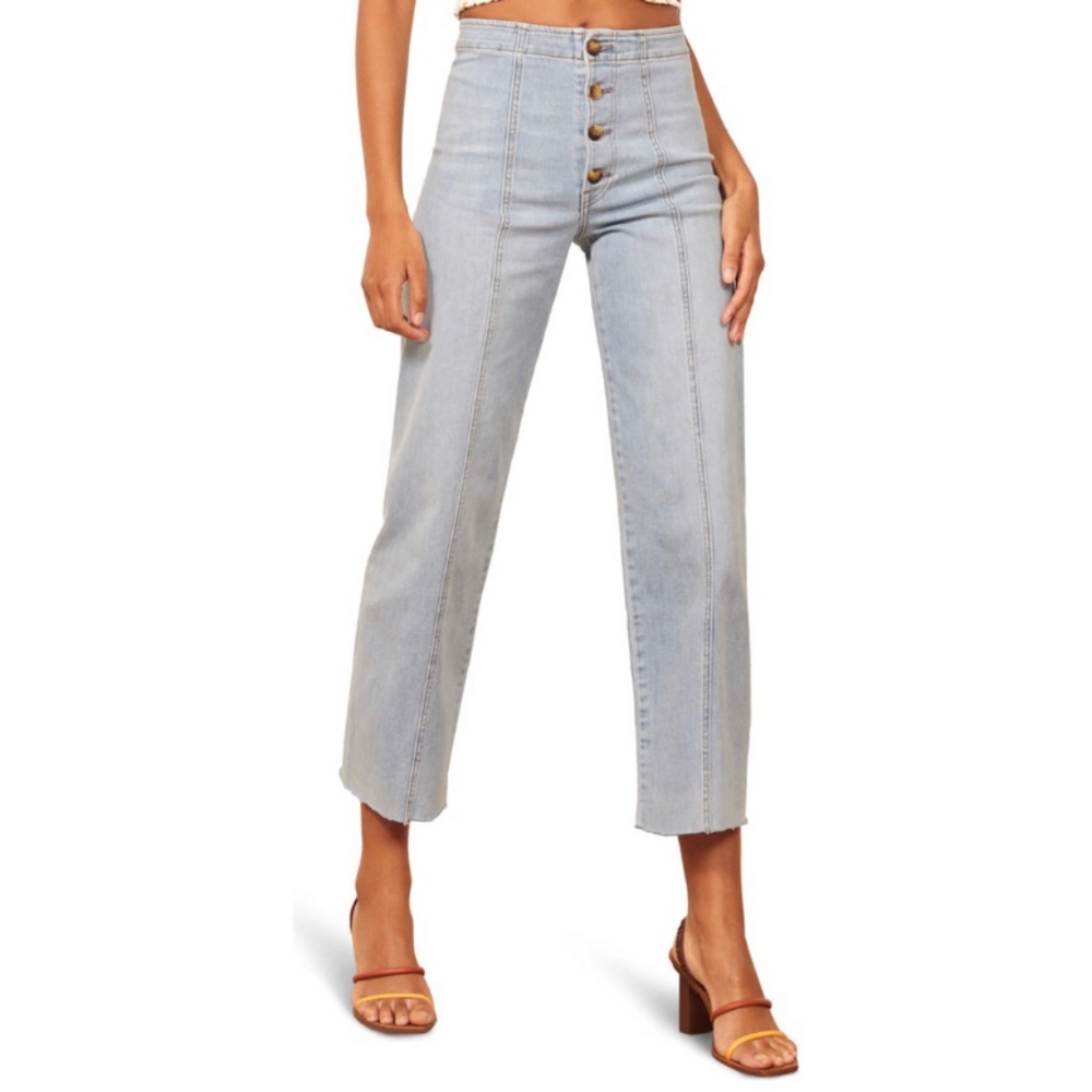 NWT Reformation Leon Stretch Flood Jeans Amalfi 27